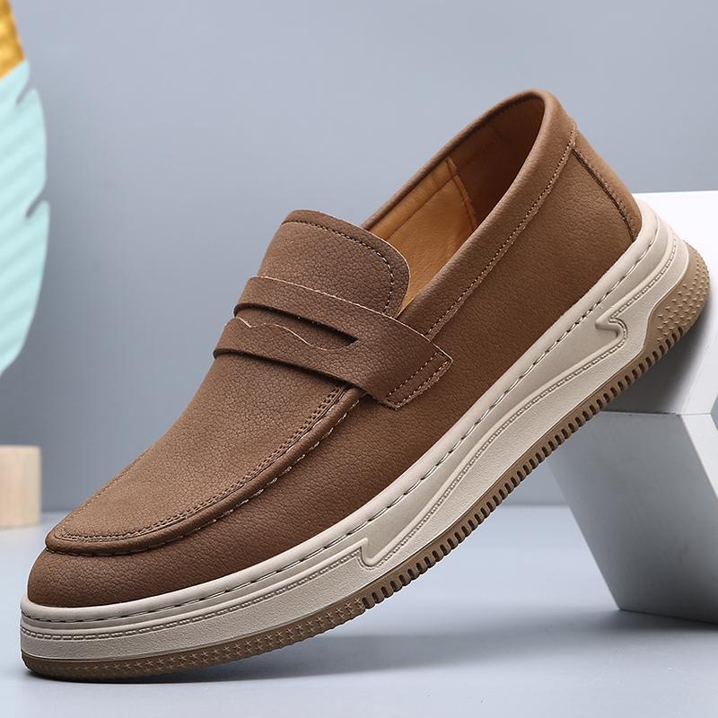 Fashion Luxury Brand Men's Comfortable Soft-Soled Slip-On Suede Leather  Loafers Versatile Casual Business Formal Genuine Leather Shoes