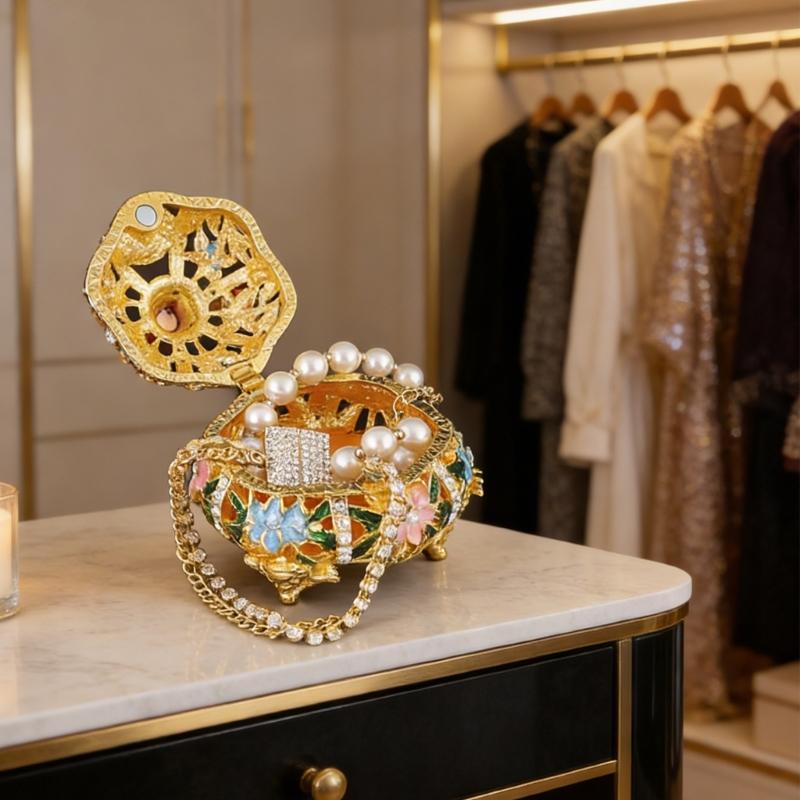Exquisite Metal Trinket Box Telephone Shape Jewelry Case Small Accessory Storage Box for Displaying Delicate Accessories