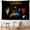 Black Cartoon Game Console Tapestry Wall Hanging Kawaii Hippie Tapiz Art Minimalist Children's Room Decor Background Cloth