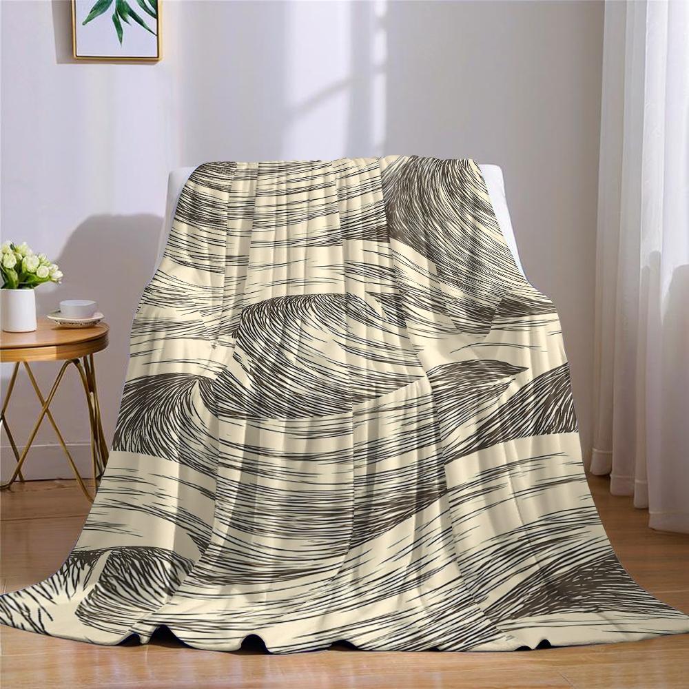 Ink Wave Flannel Blanket Warm Soft Halloween Christmas Couch Warm Cozy Decorative Decor Gift for All Season
