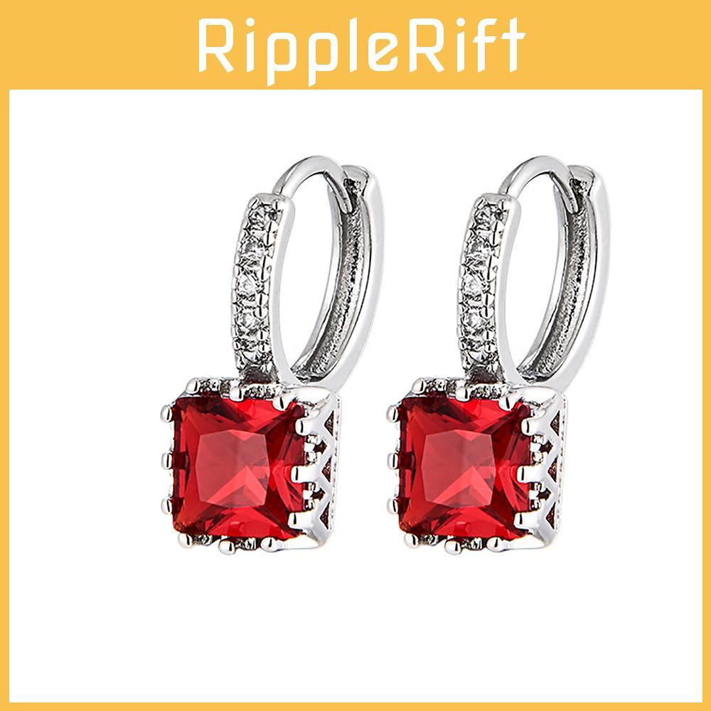 Square Stylish Zircon Alloy Earrings For Women Geometric Summer 2022 Jewelry Unique