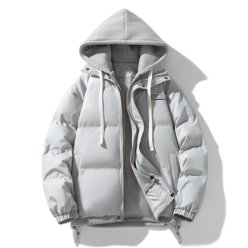 Unisex Trendy Two-Piece Style Winter Cotton Jacket - Loose Fit, Warm, Hooded, Ideal for Couples.