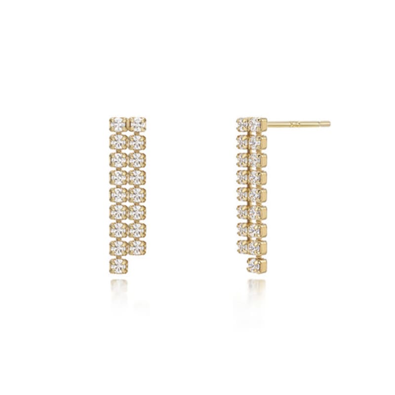 PAIGEFLYNN JEWELRY [925 Silver] Brill Two-Line Earrings