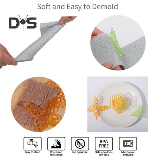 Fleksibel fondantform Non-stick Nyttig kakebakverksdekorasjon DIY-dessertform