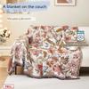 Polyester-cotton Sofa Cover Cloth Towel, Sofa Blanket Full Cover, Flower Thickened Cover, Universal In All Seasons, Non-slip and Anti-cat Scratch
