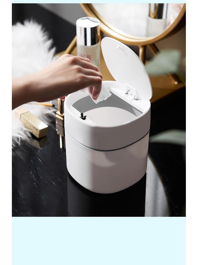 Nordycki Mini Kosz na Śmieci na Biurko z Pokrywką - Kompaktowy Kosz na Odpady Kuchenne i Biurowe