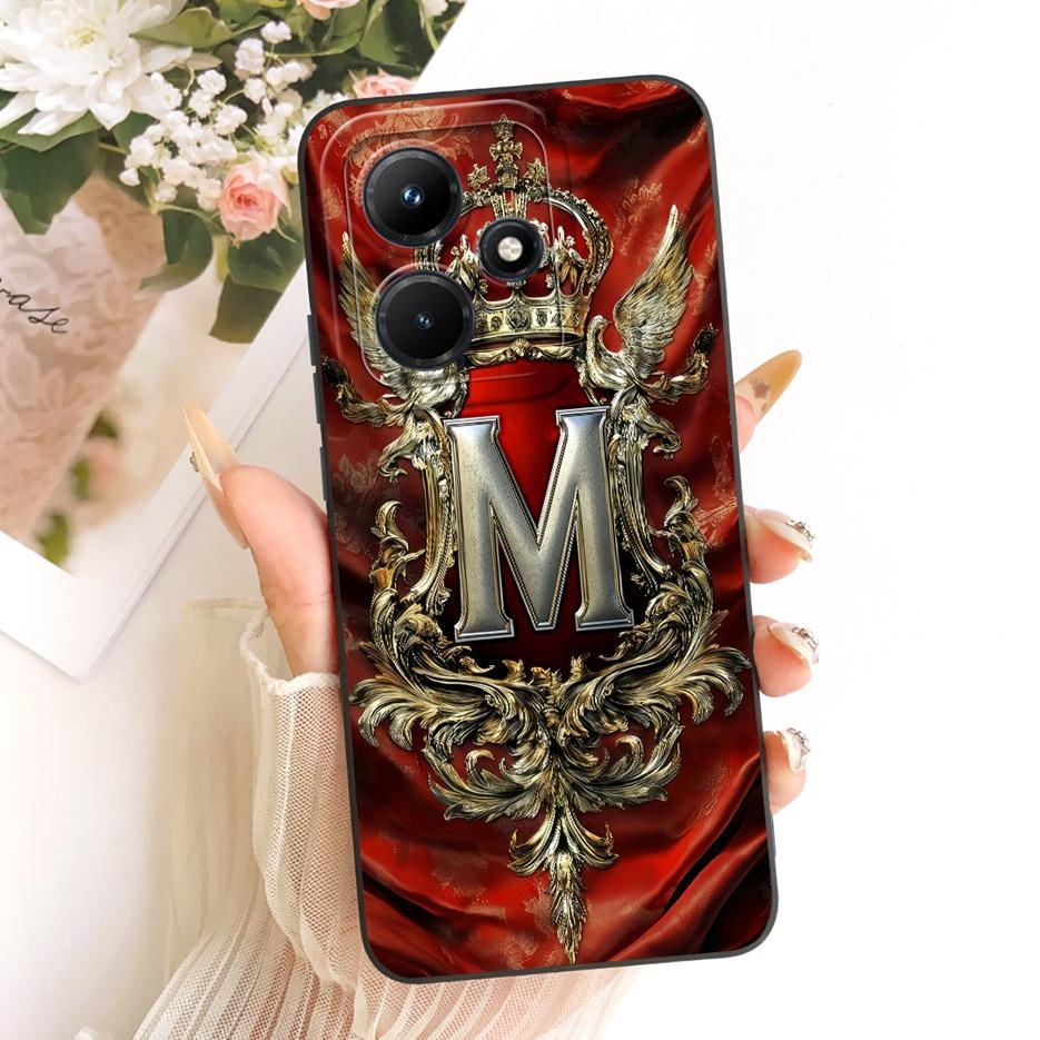 For Xiaomi Redmi Note 12R Case Redmi 12 5G Cute Crown Letters Cover Soft Silicone Case For Xiaomi Redmi Note 12r Redmi12 5G Bags