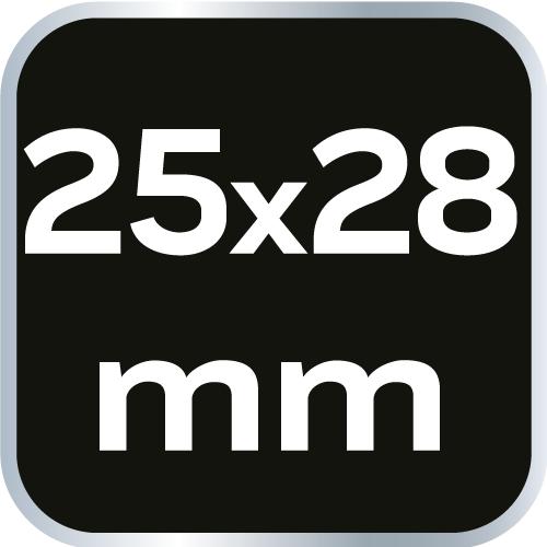 Double-ended open-end wrench 25 x 28 mm