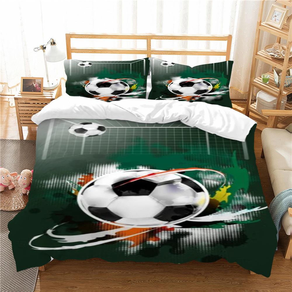 Football Pattern Bed Set Luxury Duvet Cover Set Fashion Home Textiles Lovely Quilt Cover Boy Girl Single Size Bedding Suit