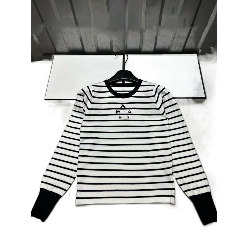 Pu Jia 2026 A/W New Jacquard Stripe Knit Pullover - Versatile Long Sleeve, Age-Reducing