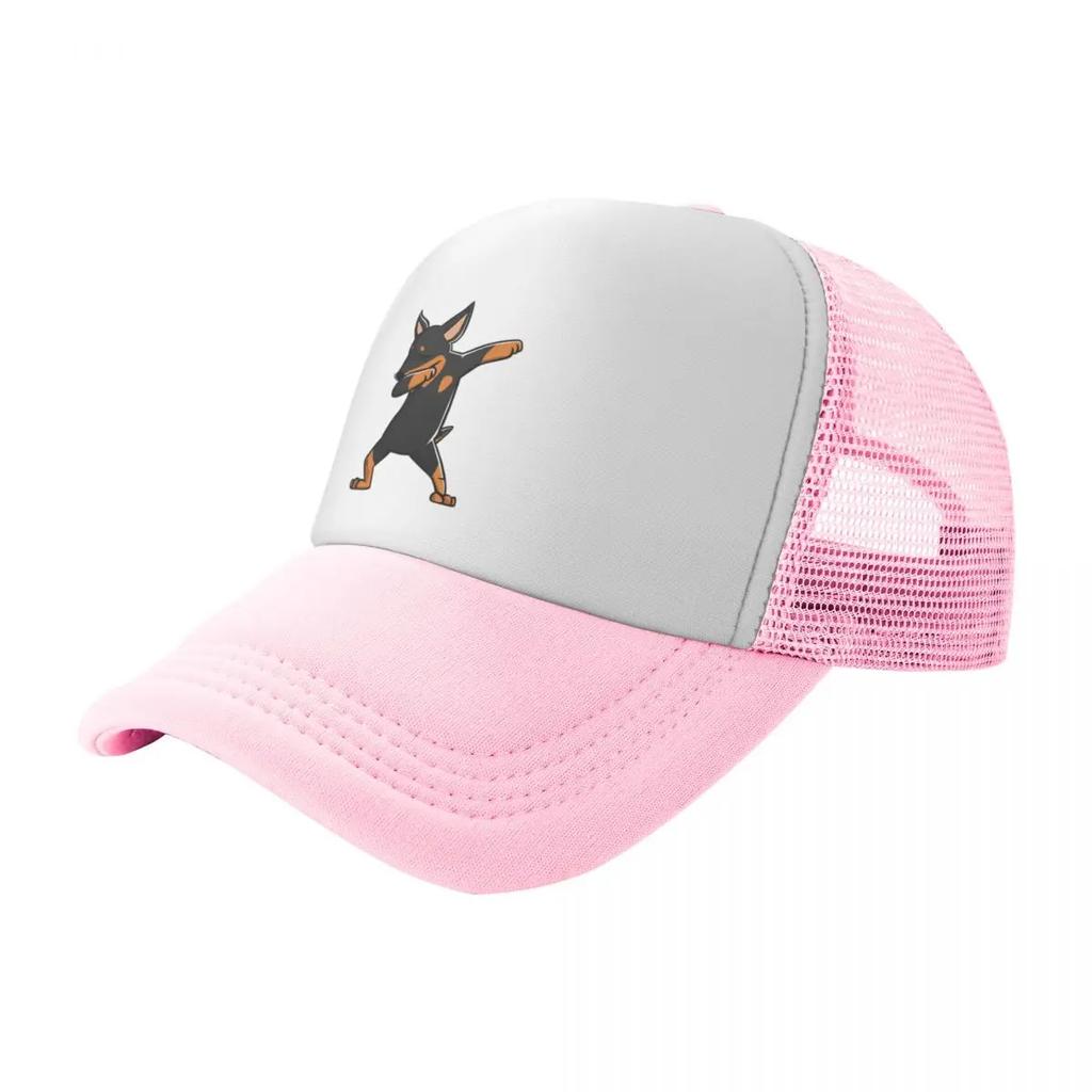 Funny Dabbing Miniature Pinscher Dog Dab Dance Baseball Cap Ball Cap Hard Hat Golf Wear Hats For Women Unisexs