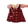 Baby Girl Red Vest Dress Autumn Winter Chic First Birthday New Year Party Outfit Toddler Sleeveless Dress