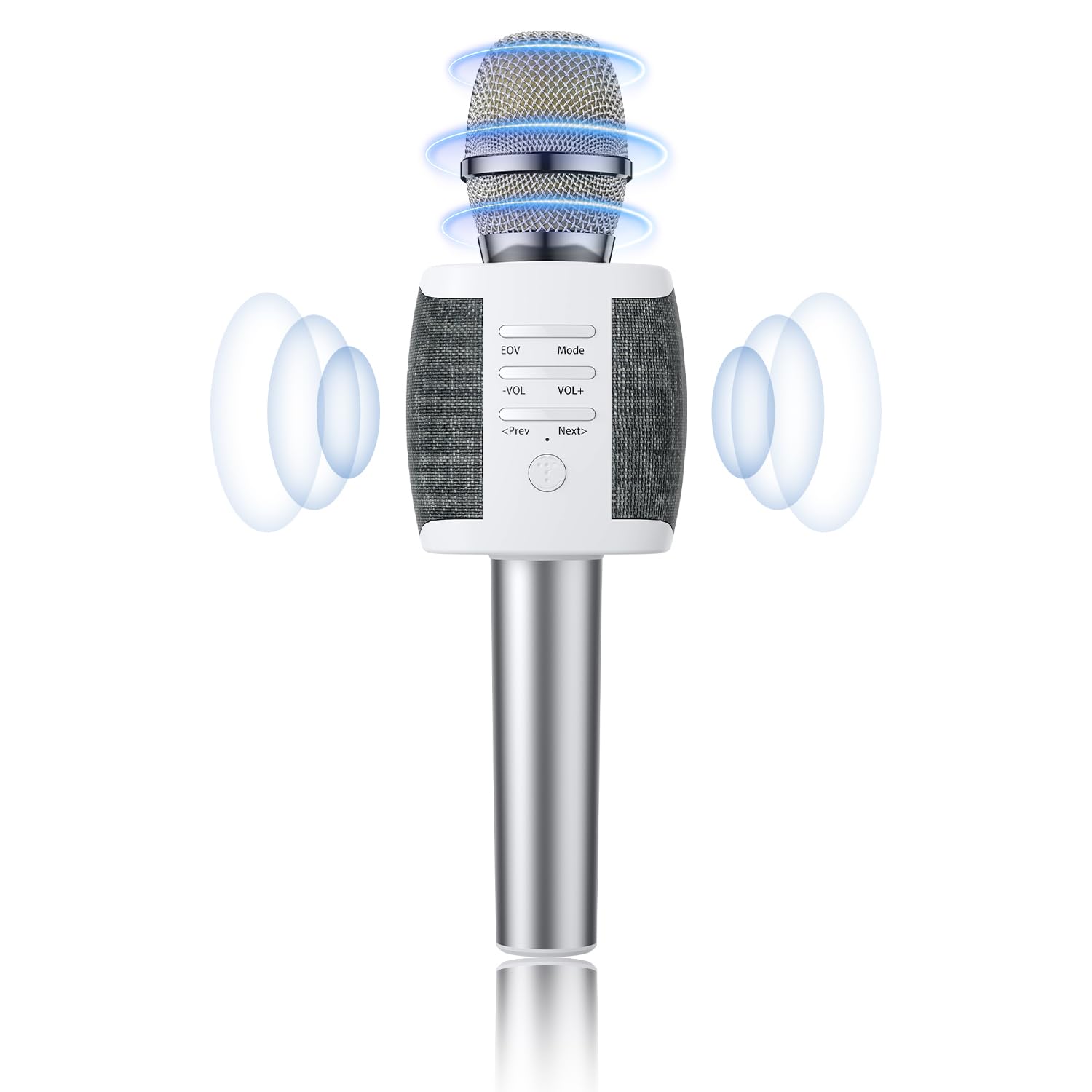 

Караоке-микрофон для беспроводного Bluetooth с записью, шумом, эхо и громкостью для дома, для живого исполнения и для дома, совместимый с Android и легкий и серый