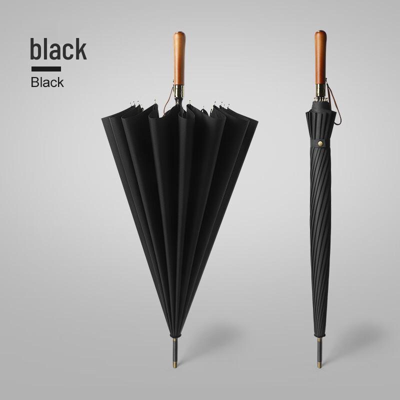 Lilang Men's 16-Rib Solid Wood Handle Golf Umbrella