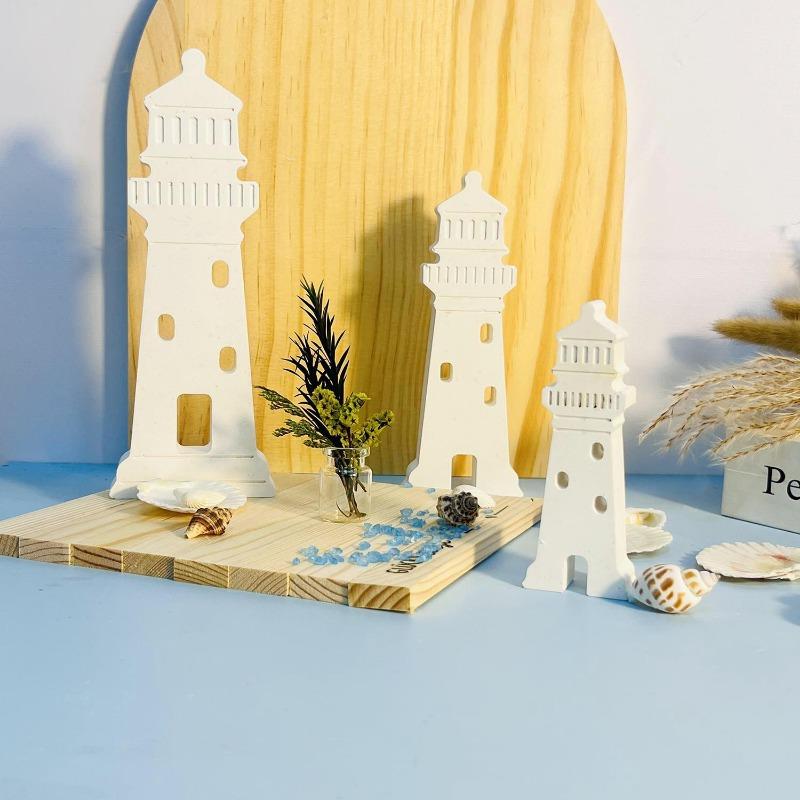 Lighthouse Aromatherapy Plaster Clay Mold Lighthouse House Shape Candle Soap Silicone Mold Seaside House Ornaments Casting Mould