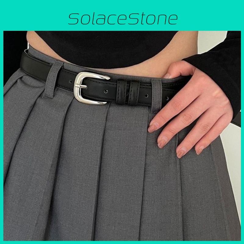 Fashionable Minimalist Womens Black Pu Leather Belt For Stylish Casual Outfits