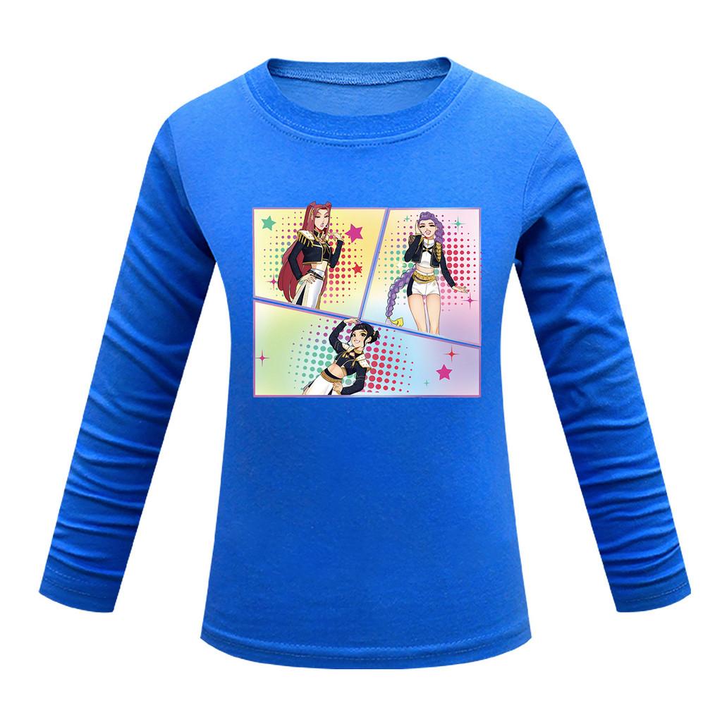 Dětské Dívčí Anime Kreslené K-POP Tištěné Ležérní Tričko s Dlouhým Rukávem Top
