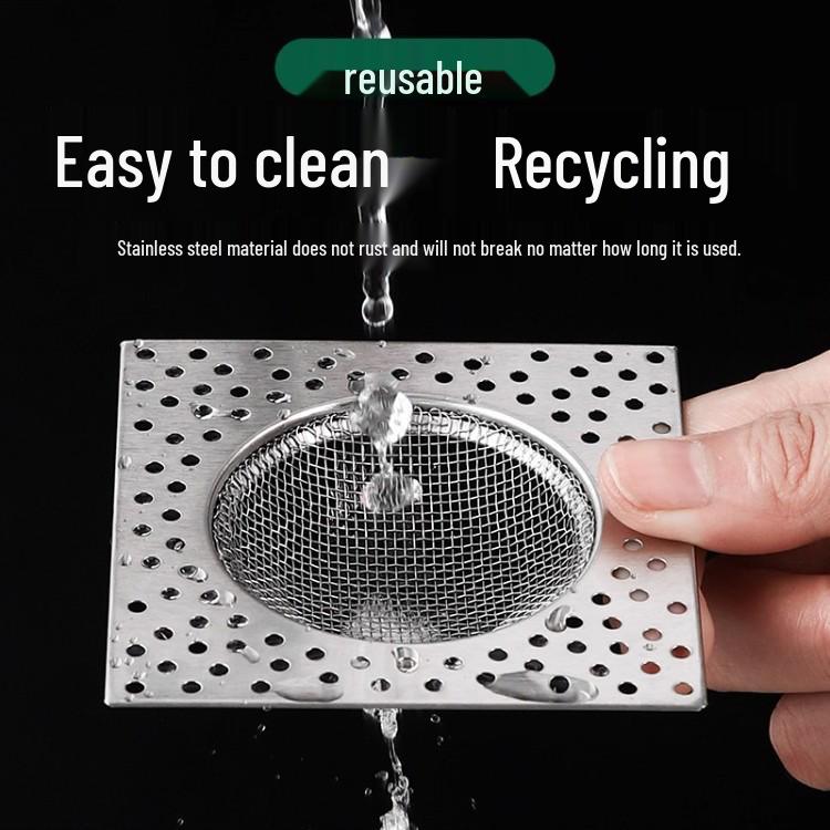 Nerezový koupelnový odtokový filtr na vlasy a mřížkový kryt proti ucpávání