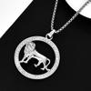 Animal Pendant Necklace, European and American Hip-hop Style Retro Trendy Lion Pendant Accessory
