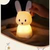 Night Light LED Silicone Rabbit Lamp Kids Bedroom Decorate Rechargeable Bedhead Desktop Cute Decoration Children Gift Party Warm