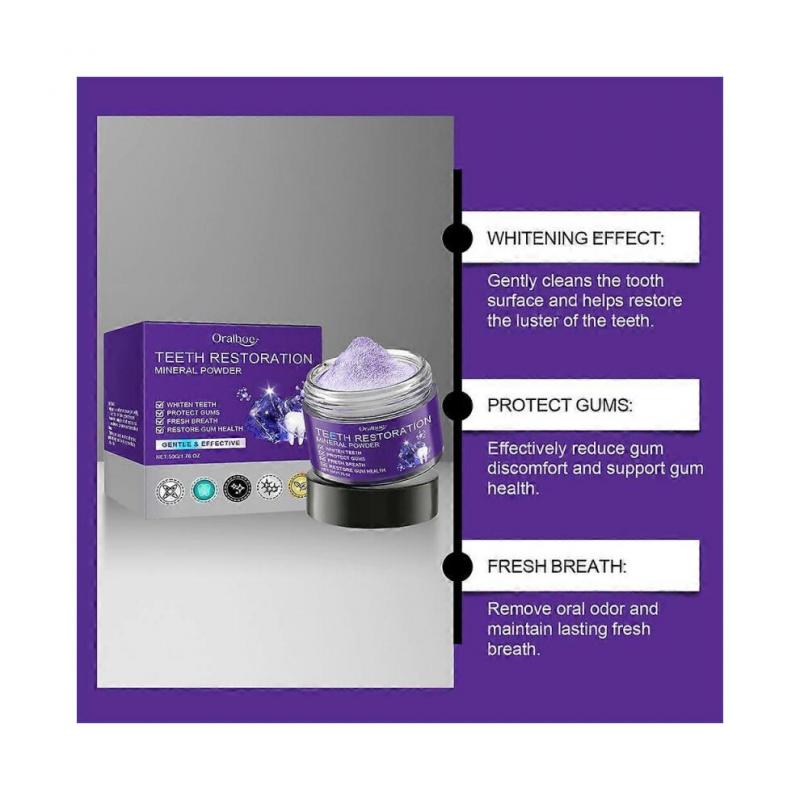 2X New Dental Restoration Mineral Powder, Mineral Tooth Powder, Teeth Whitening