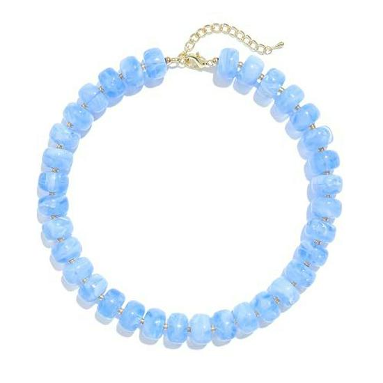 Bright Bohemian Beach Choker: Jelly-Colored Acrylic Resin Necklace for Women