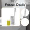 Toilet Brush Set Accessories and 6 Refills Heads, Professional Efficient Bowl Cleaning