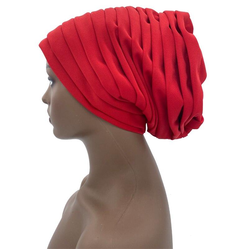 Solid Color Women Pleated Turban Hat