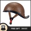 Special Crocodile Leather Breathable Men's Motorcycle Helmet Vintage Style Half Helmet Women's Abs Material Motorcycle