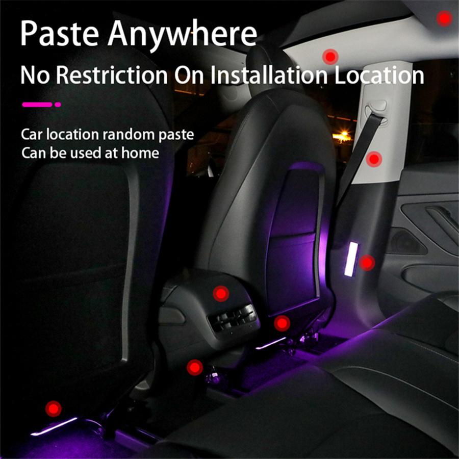 1 Set Car RGB LED Internal EnvironmentWireless Decorative Light Remote Control