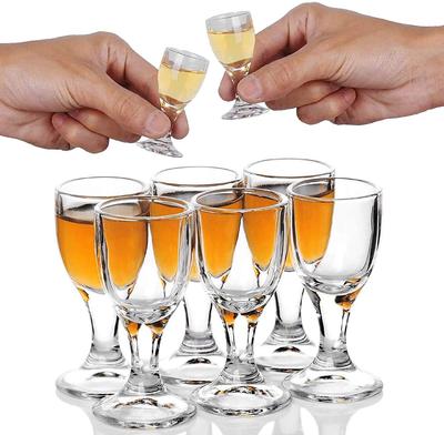 6 Stück Mini Weingläser Set 10/15/25ml Schnapsglas Transparentes Trinkgeschirr Stiel Kelch Likör Spirituosen Gläser Trinkbecher