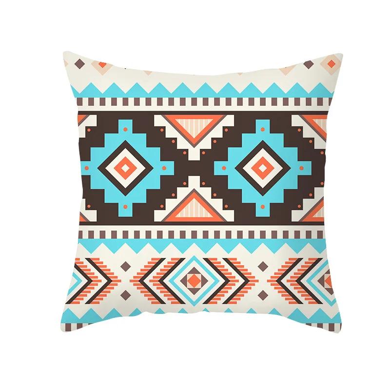 Bohemian Geometric Retro Printed Pattern Polyester Cushion Cover for Home Living Room Sofa Decoration Throw Pillow Pillowcase