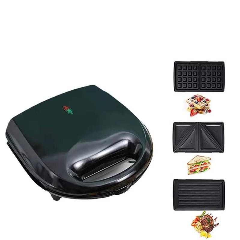 

Sanming Metallurgical 1PC Завтрак Машина 3-в-1 Вафельница Полосатый Тостер Многофункциональный Портативный Бытовой чёрный