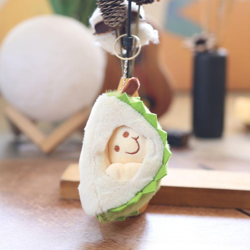 Durian Plush Fruit Keychain Soft Pp Cotton Stuffed Toy Bag Pendant Gift Kids For
