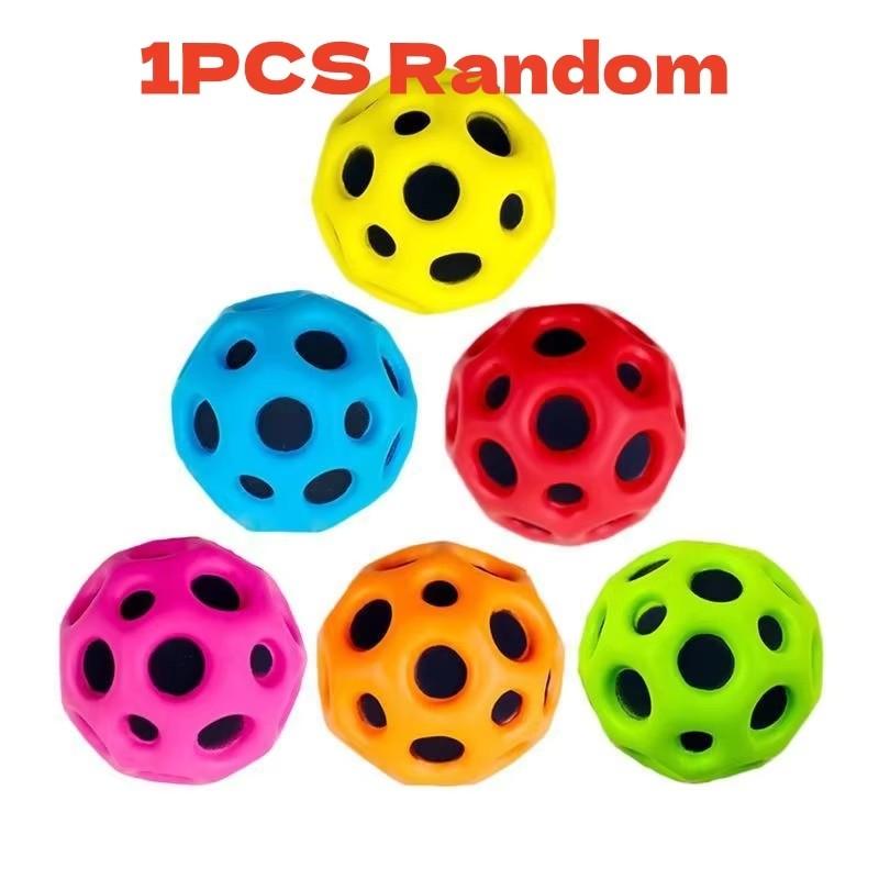 1PCS Moon shaped porous elastic ball for children indoor and outdoor decompression super elastic ball fun children's gift reward