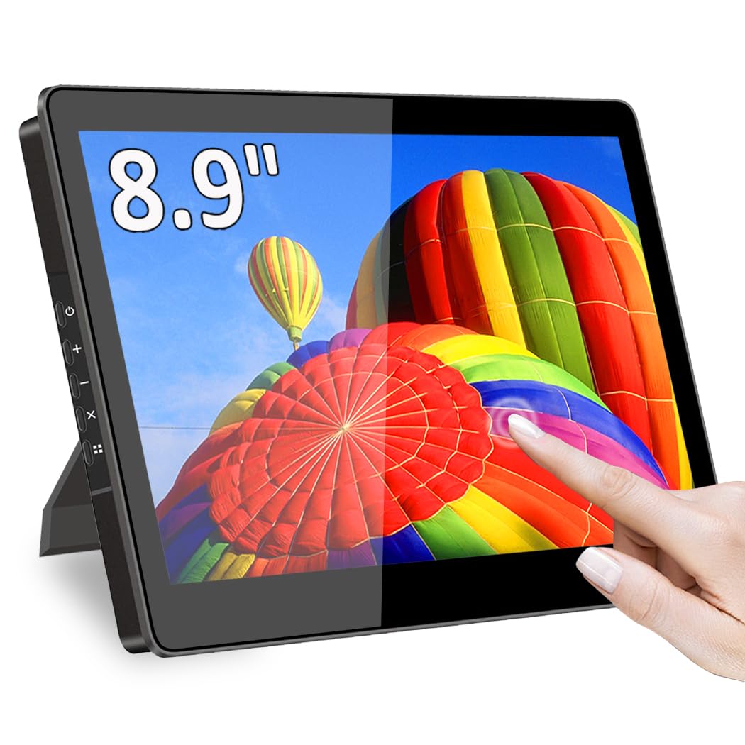 

Cuview Mini Monitor 8 Inch Touch Panel FHD 1920x1200 Small Monitor USB Type Mini Display IPS Screen 450Nits Brightness VESA Compatible Speaker Free чорний