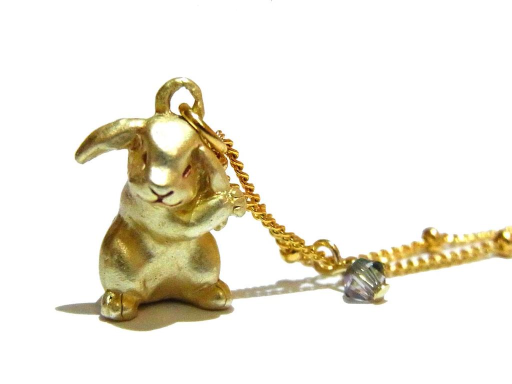 Palnart Poc Rabbit Necklace, "Lop-Eared Rabbit" - Cute Animal Accessory, Birthday Gift, Merchandise, Popular Women's Item