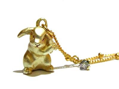 Palnart Poc Rabbit Necklace, "Lop-Eared Rabbit" - Cute Animal Accessory, Birthday Gift, Merchandise, Popular Women's Item