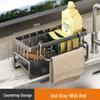 Kitchen Sink Faucet Storage Rack with Drainage for Rags, Spices, and Utensils CDN