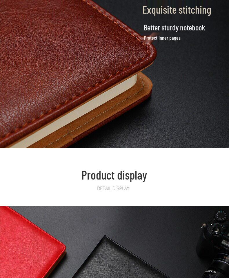 B5 Leather Business Notebook with Detachable Sleeve and Replaceable Core
