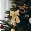 Christmas Bows Red Sequin Bowknot Xmas Tree Wreath DIY Ties Bow Hanging Decorations New Year Bowknot Home Party Wedding Ornament