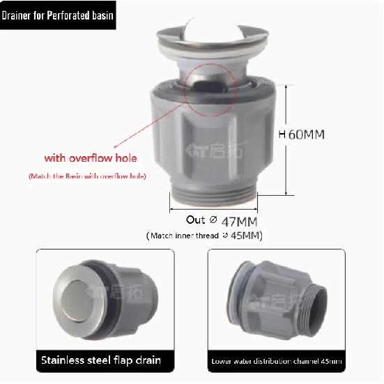 Transparent ABS Anti Odor Valve Kitchen Basin Gravity Closed One-way Drain Valve 45mm Hose for Kitchen Sink