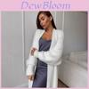 Openfront Knit Cardigan With Plush Fabric For Cozy Fall Wear