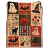 Vintage Halloween Patchwork Blanket Warm Sofa Blankets Pumpkin Ghost Blanket  All-Season