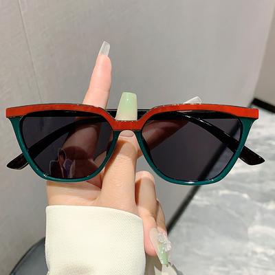 Vintage Luxury Designer Cat Eye Sunglasses Women Men UV400 Double Color Shade Punk Outdoor Popular Sun Glasses
