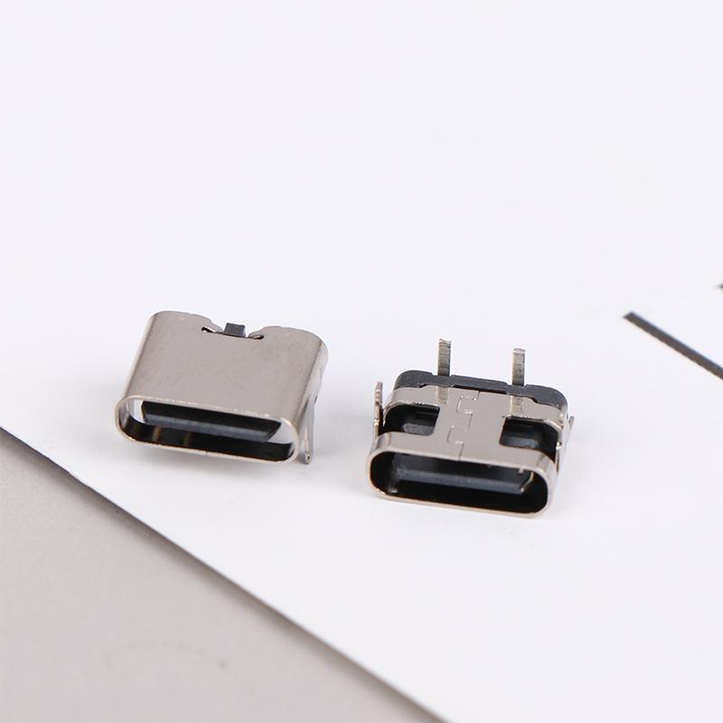 10Pcs Type-C Female Seat 2 Pin Plug Micro Connector Socket Usb Power Jack Dock For Mobile Phone Charging Port
