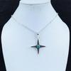 Blue Copper Turquoise Gemstone Silver Pendant In 925 Sterling Silver - Handmade Star Design, Everyday Wear Jewelry, Unique Designs Pendant Gift