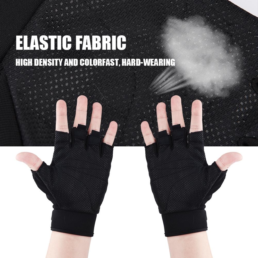 1 Pair Breathable Anti Slip Half Finger Gloves for Outdoor Cycling Climbing Sports(Black)