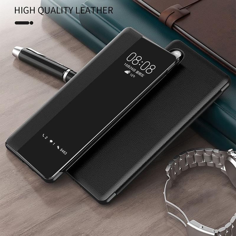 Pouzdro s okénkem pro Samsung Galaxy S25 S24 S23 S22 S21 S20 Note 20 Ultra Plus PU kůže Chytrý flip Nárazuvzdorný kryt Skořepina