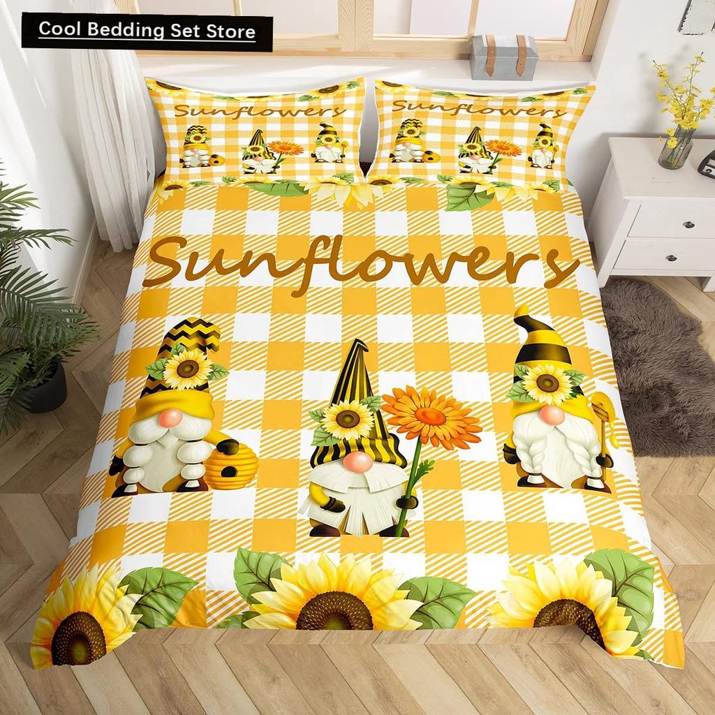 Autumn Tree Leaf King Queen Bedding Set Cartoon Botanical Duvet Cover Fallen Leaves Quilt Cover 2/3pcs Polyester Comforter Cover